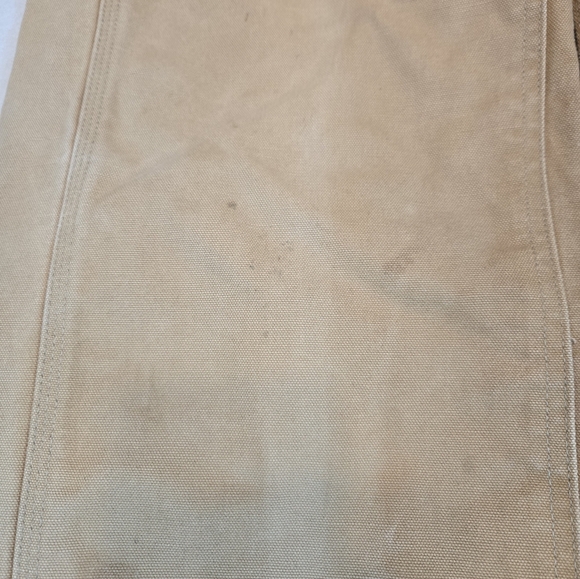 Vintage Carhartt Tan Double Knee Bib Work Overalls - Picture 7 of 10